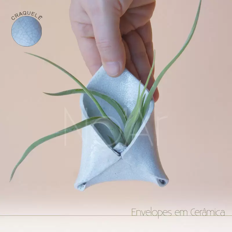 Envelope em Cerâmica Branco Craquelê