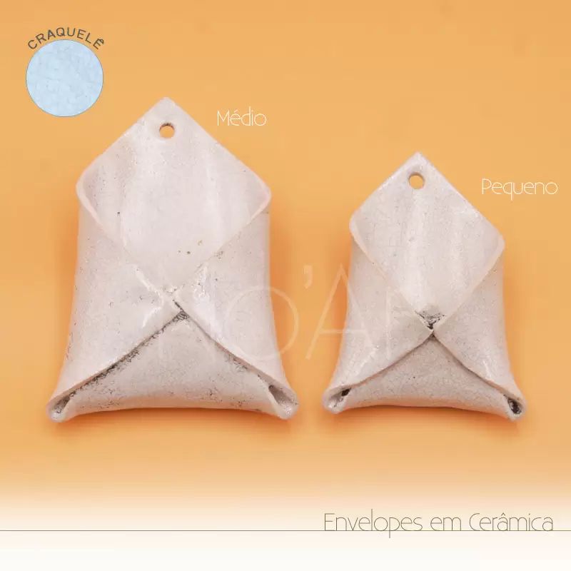 Envelope em Cerâmica Branco Craquelê